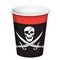 Party Central Club Pack of 96 Red and Black Pirate Disposable Paper Drinking Party Tumbler Cups 9 oz.